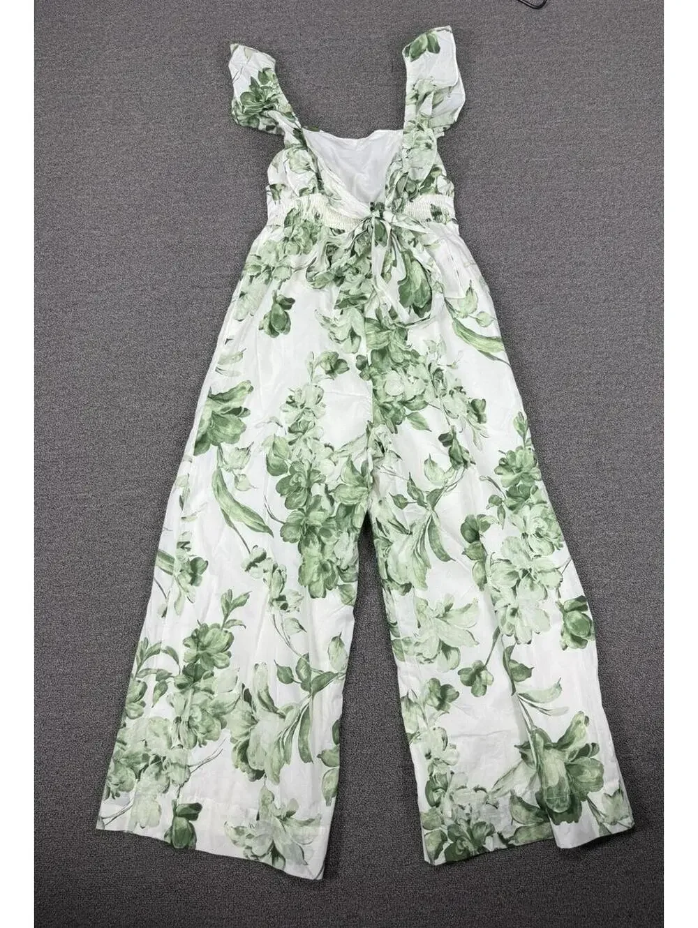 Taylor Womens S Flutter Sleeve Jumpsuit Floral Wide Leg Cropped Beachy Spring - Picture 2 of 7